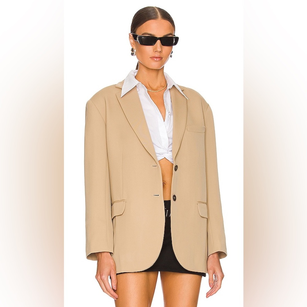 Anine Bing Beige Oversized Blazer